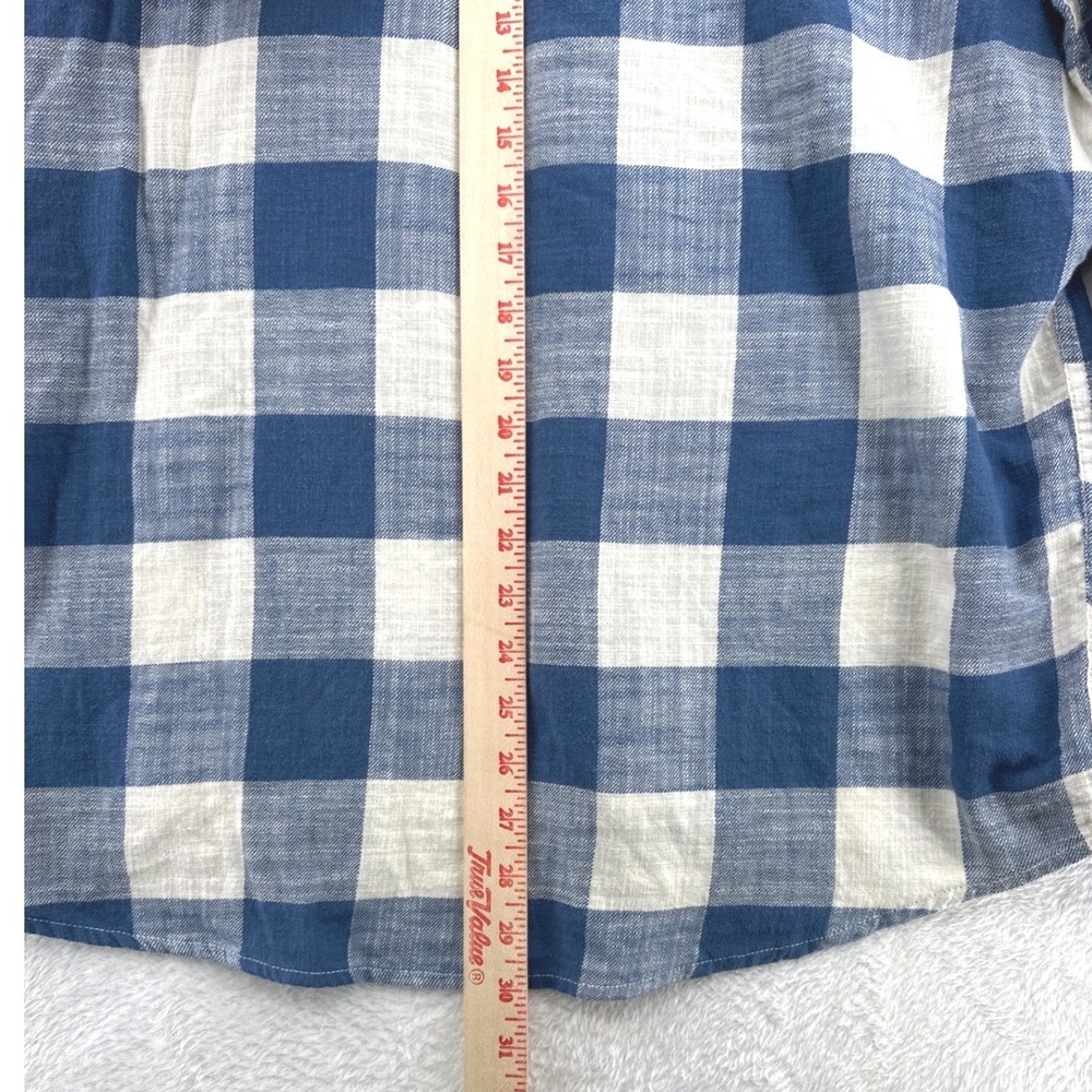 American Eagle Mens Hoodie Shirt Large Blue Plaid Super Soft Flannel Hooded - Picture 8 of 13